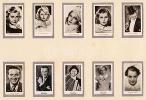 cca 1920-1940 Népszerű színészek gyűjtőmappa, magyarok is, sok érdekes fekete-fehér fotóval. Leírás németül, borító kicsit megviselt állapotban, 23x31 cm