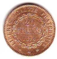 Franciaország/Modern Köztársaság 1878A 20Fr Au 6,45g T:2