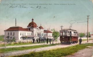 Újvidék, Városi artézi fürdő, villamos / spa, tram (Rb)