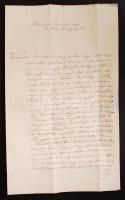 1830 Pozsony, Az Országos Királyi Főlovászmestertől Mosonmagyaróvárra küldött levél viaszpecséttel