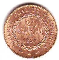 Franciaország/Modern Köztársaság 1897A 20Fr Au 6,45g T:2