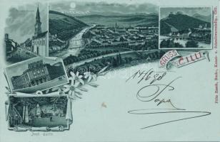 1898 Celje, Cilli, floral litho