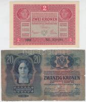 1912. 100K (2x) az egyik "MAGYARORSZÁG" piros körbélyegzővel, a másik kék felülbélyegzésse...