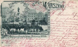 Warsaw, Warsawa; Adam Mickiewicz Monument, shop of karol Lesisz, Art Nouveau (EK)