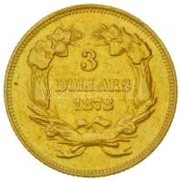 Amerikai Egyesült Államok 1878. 3$ Au "Indián fej" (5g/0.900) T:2-
USA 1878. 3 Dollars Au ...