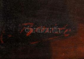 Olvashatatlan jelzéssel: Esti felolvasás. Olaj, vászon, keretben, 55×75 cm