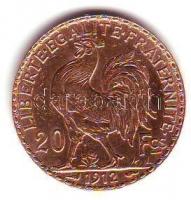 Franciaország/Modern Köztársaság 1912A 20Fr Au 6,45g T:2