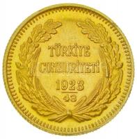 Törökország 1923/43. 100K Au "Mustafa Kemal Ataturk" (7.21g/0.917) T:1-
Turkey 1923/43. 10...