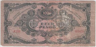 1945. 1000P "MNB" bélyeggel, fordított hátlapi alapnyomattal T:IV
Adamo P22e