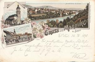 1898 Maribor, Marburg an der Drau, litho (EK)