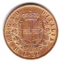 Olaszország 1878 20L Au 6,45g T:2