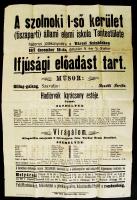 1917 Szolnok, A szolnoki első kerületi állami iskola tantestülete által szervezett ifjúsági előadás plakátja