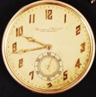 IWC Schaffhausen másodperc mutatós zsebóra Au 14K 2 db arany (Au) óralánccal (6 és 4,7 g), működik, ...