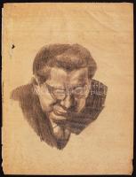 Schubert Ernő (1903-1960): Kaesz Gyula (1897-1967) építész arcképe. Ceruza, papír, jelzés nélkül, há...