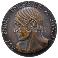 Beck Ötvös Fülöp (1873-1945) 1928. "Ady Endre emlékének a NYUGAT / Repülj hajóm.....Rajtad a holnap hőse" (65mm) T:2 Hungary 1928. "Endre Ady" commemorative Br medallion. Sign.: Fülöp Beck Ötvös (65mm) C:XF HP-986.