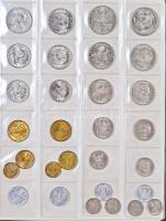 Vegyes külföldi fémpénzgyűjtemény 5 műbőr gyűrűs albumba rendezve, sokféle ország, ezüstpénzekkel és...
