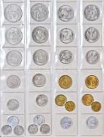 Vegyes külföldi fémpénzgyűjtemény 5 műbőr gyűrűs albumba rendezve, sokféle ország, ezüstpénzekkel és...