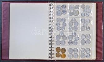 Vegyes, főleg magyar fémpénzgyűjtemény 10 berakólappal rendelkező műbőr gyűrűs albumban, közte külfö...