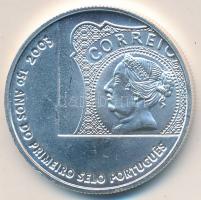 Portugália 2003. 5€ Ag "150. évfordulója az első portugál levélbélyegnek" T:BU f...