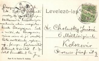 Beregszász, Petőfi utca a Vérke folyóval; Auer K. és Kovács K. kiadása / riverside