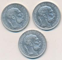 1894-1896. 1K Ag "Ferenc József" (3x) T:2
Adamo K5