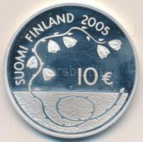 Finnország 2005. 10 Ag 60 éves a béke T:PP enyhe felületi karc Finland 2005. 10 Euro Ag 60 years of Peace C:PP slightly scratched Krause KM#120