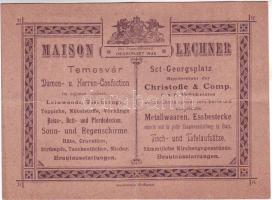 cca 1890 Maison Lechner fémárú reklám