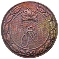 ~1935. "Mesterkerékpáros jelvény" lemez kitüntetés (18g/50mm) T:2- pánt letört Hungary ~1935. "Master Cyclist's Badge" military decoration (18g/44mm) C:VF pin damaged Sallay: 44.