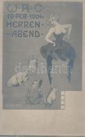 1904 W. Ph. C. Herrenabend, erotic postcard s: K. Prokop