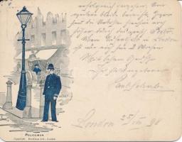 1898 London policeman, minicard s: Jess G. (?) (11.5 × 9 cm)