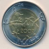 Finnország 2007. 5€ bimetál Al-Br, Cu-Ni "Finnország függetlenségének 90. évfordulója...