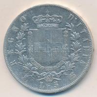 Olaszország 1875M BN 5L Ag II. Viktor Emánuel T:2- Italy 1875M BN 5 Lire Ag Vittorio Emanuele II C:VF