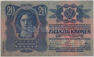1913. 20K II. kiadás felülbélyegzés nélkül T:II-
Adamo K18