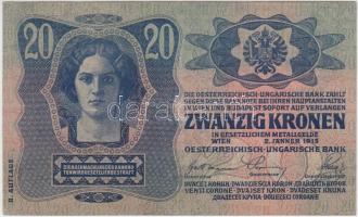 1913. 20K II. kiadás felülbélyegzés nélkül T:III
Adamo K18