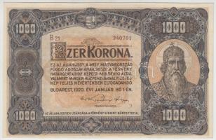 1920. 1000K "Orell Füssli Zürich" bordó sorozat- és sorszámmal T:II
Adamo SK36+