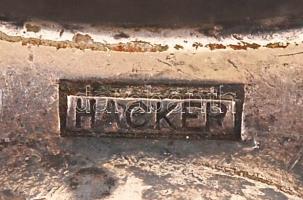 Hacker teaszűrő, alpakka, jelzett, 9,5x17 cm