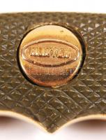 Vadász tőrkés, jelzett, bronz markolattal, eredeti tokjában, h:34 cm