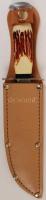 Tramontina zsigerelő kés, jelzett, bőr tokban, h:27 cm