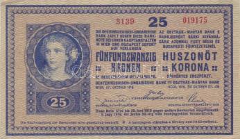 1918. 25K "3000 feletti sorozatszám, sima" T:I-