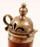Minkus márkájú réz betétes tajtékpipa, jelzett, jó állapotban, m:5 cm, h:7 cm /Antique meerschaum wi...