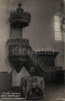 Felsősófalva, Református templom, szószék és úrasztala, belső / Calvinist church, pulpit, Communion table, interior (fl)