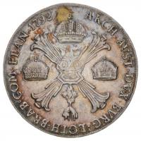 Olasz Államok / Milánó 1792M Tallér Ag "II. Lipót" (29.2g) T:2- lyuktömött
Italian States ...