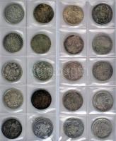 Ausztria 1858-1892. 1Fl Ag "Ferenc József" gyűjtemény 22db klf darabbal, berókalapba rendezve T:vegyes Austria 1858-1892. 1 Florin Ag "Franz Joseph" collection with 22pcs of different dates C:Mixed