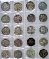 Ausztria 1858-1892. 1Fl Ag "Ferenc József" gyűjtemény 22db klf darabbal, berókalapba rende...