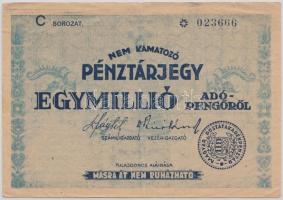 1946. 1.000.000AP nem kamatozó Pénztárjegy Másra Át Nem Ruházható T:III Adamo P59