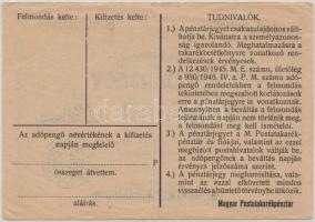 1946. 1.000.000AP nem kamatozó Pénztárjegy "Másra Át Nem Ruházható" T:III
Adamo P59