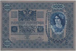 1902. 1000K Deutschösterreich felülbélyegzéssel, mindkét oldal német T:I- Adamo SK35/1