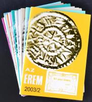 Az Érem című numizmatikai folyóirat 12db száma 1980 és 2003 között, kiváló állapotban