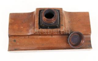 Tintatartó és tapper, fa, h:17 cm