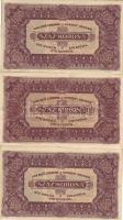 1923. 100K (3x) T:II+ Csak egyszer hajtva!